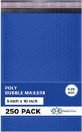 Royal Blue Small Poly Bubble Mailers 6x10 inch #0 | Self Seal Padded Envelopes | Cushioned Bubble Mailer | Usable Size 6x9 | WaterProof | Lightweight mailing Shipping Bags | 250 Pack Bulk