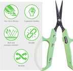 Saboten Fluorine Coated Straight Blade Trimming Scissors Green PT-1 160mm Precision Gardening Bonsai and Floral Shears Made in Japan