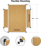 XBoard 24 x 18 Inch Cork Bulletin Notice Pin Board for Wall with Aluminum Frame for Home School & Office Display (Pack of 2)