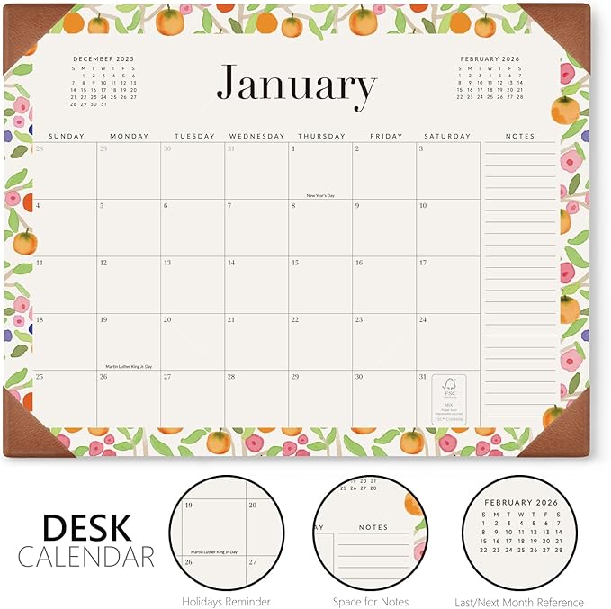 Jotsome Large Desk Calendar 2026-2027 with Protective Pad, Desktop Calendar Pad From January 2026 to June 2027 21x16.5 inch, for Home Office and School, Easy Planning
