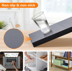 Shelf Liners for Kitchen Cabinets Non Adhesive Drawer Liner EVA Material Cupboard Mat Waterproof Refrigerator Mats Washable Fridge Liner for Cupboard and Desks Clear Shelf Liner 23.6 x 393.7 Inches