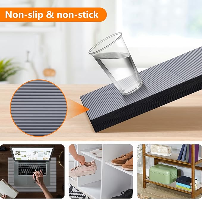 Shelf Liners for Kitchen Cabinets Non Adhesive Drawer Liner EVA Material Cupboard Mat Waterproof Refrigerator Mats Washable Fridge Liner for Cupboard and Desks Clear Shelf Liner 17.3 x 236.2 Inches