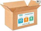 Medium Moving & Shipping Boxes 10"L x 6"W x 6"H (25-Pack) - Extra Strength 200 lb vs Regular - Corrugated Packing Boxes for USPS/UPS/FEDEX - Durable Cardboard Box - Shipping Box by IDL Packaging