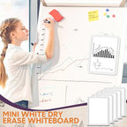 Outus 10 Pcs Dry Erase Mini White Boards Bulk 8.5 x 11'' Small Magnetic Whiteboard Double Sided Colored Writing Boards for Kids Students Locker Fridge(White)
