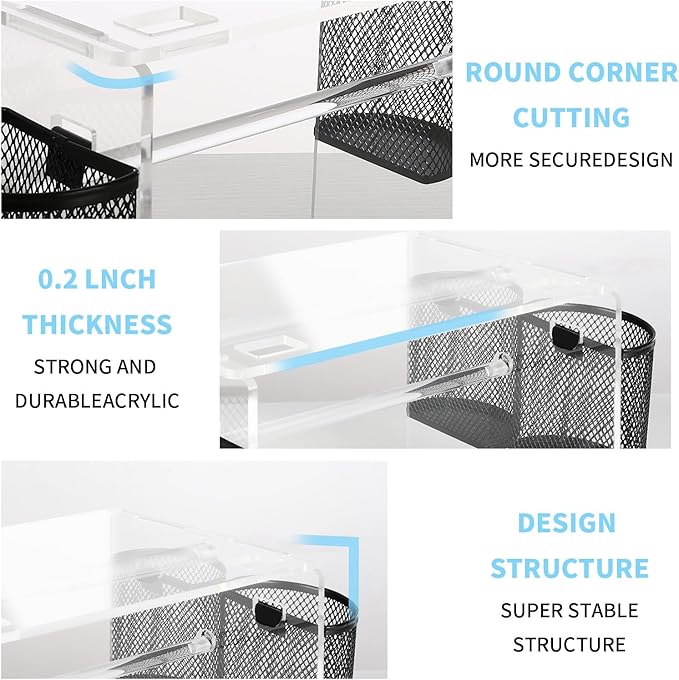 (Acrylic Label Machine Stand) Label Roll Holder for Rolls and Fanfold Labels,Acrylic Label Holder for Thermal Printer,Desktop Label Printer Holder for Home,Office,Study,Small Business