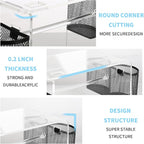 (2 Tier Acrylic Label Paper Stand) Label Roll Holder for Rolls and Fanfold Labels,Acrylic Label Holder for Thermal Printer,Desktop Label Printer Holder for Home,Office,Study,Small Business