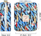 qianshan Pencil Case Holder Slot - Holds 202 Colored Pencils or 136 Gel Pens with Zipper Closure - Large Capacity Pen Organizer for Watercolor Pens or Markers - Perfect for Artist.Blue Feathers