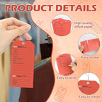 100 Pack Red Repair Tags with Wire Rope Service Repair Tags Numbered with Wire Durable 2.6 x 5.25 Inch Labels for Production Equipment Maintenance Price Notice (100, Red, 2.6x5.25in)