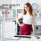Henoyso 48 Pcs 3 Ring Binder 0.5 Inch Round Fits Letter Size 8.5'' x 11'' Paper Plastic Flexible Binder Bulk Holds 140 Sheets with 1 Pockets Versatile Organizer for Home Office School (White)