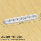Apromisith USB Cable Organizer Clips Cord Holder,6 Packs (7-Slots) White Self Adhesive Desk Cord Cable Management