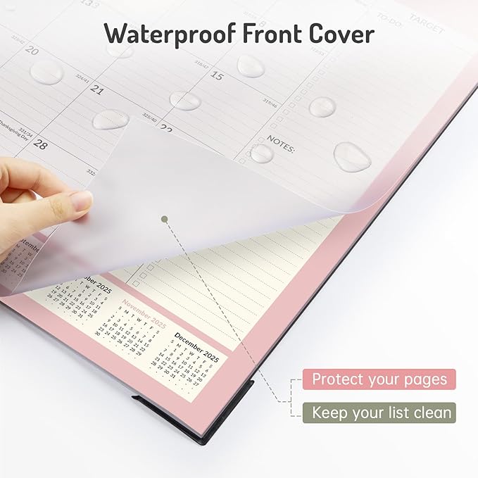 Forvencer 22" x 17" Large Desk Calendar 2026, 20 Months Calendar Runs from November 2025 to June 2027, 2026 Desk Calendar Monthly Planner with Plastic Cover for Home School Office, Blue