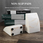 Koville Marble Bookends for Shelves, Large Bookends for Heavy Books, Natural Stone Book Stopper for Books CD Movies, Aesthetic Decorative Book Ends (Golden Calacatta)
