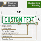 Custom Street Sign, Address Sign, 8 Colors, Reflective Option, Mounting Options, 6x24 Inch, Thick Rust-Free AlumaBond, Made in USA By My Sign Center (Contour)