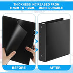 Henoyso 12 Pcs 3 Ring 1 Inch Binders Fits 8.5 x 11 Inch Letter Size Paper, Plastic Black Flexible Binders with View Cover and 2 Pockets, 175 Sheets Capacity for Office School