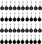 Juvale Badge Reels - 100 Pack, Black, 26.5 in Nylon Cord - Retractable Badge Reel & ID Card Holder Clips & Name Tag Holder for Nurses & Teachers