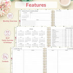 SUNEE 2026-2027 Planner - 24 Months (Jan 2026 - Dec 2027) - 7"x10" Monthly Spreads & Yearly Planner, Wildflowers