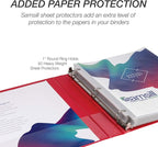 Samsill Durable 1 Inch Binder, Made in the USA, Round Ring Customizable Clear View Binder, Red, 4 Pack (MP48433)