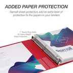 Samsill 1 Inch 3 Ring Binder, Made in USA, Economy Round Ring, Clear View Cover, 200 Sheet Capacity - for School, Home, Office - Ruby Red
