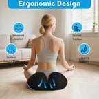 CushZone Seat Cushion, Memory Foam Office Chair Cushions, Ergonomic Curved Design for Sciatica, Tailbone, Coccyx, Seat Support for Car, Desk Chair, Wheelchair, Enhances Long Sitting Comfort (Black)