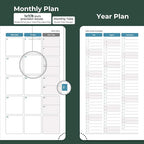 IN-LUXPRO Planner 2026 Daily Weekly and Monthly,6.5"x3.75",12 Months Spiral Bound Calendar Agenda with Self-adhesive Pen Holder,2026 Appointment Book with Vegan Leather Soft Cover,Green