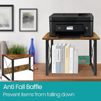 ELITEROO Desktop Printer Stand with Storage, Printer Stand Shelf Desk Organzier for Home/Office, Multi-Purpose Printer Riser Under Desk Small Table for Printer Fax Machine Copier (Rustic Brown)