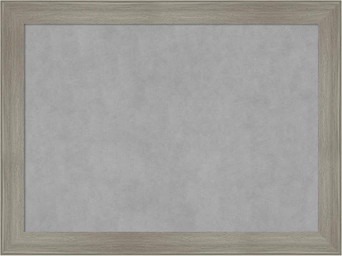 Amanti Art Grey Framed Magnetic Board 24x32 Medium Vision Board for use with Magnets, 100% Metal Sheet to Display Items as Office Decor or for Home Organization in mudroom, Kitchen or Kids Room