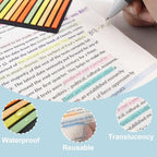 Potanro Sticky Tabs 2300 Pcs Translucent 10 Sheets Highlighter Book Tape Long Highlighting Sticky Tabs for Annotating Books, Aesthetic Office Suppliesbook for Annotating Books