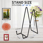 Decolore 10 Inch 3 Pack Large Black Table Easel Plate Stands for Display Plate Holder Display Stand for Decorative Plate, Poster, Tabletop Art and Platter