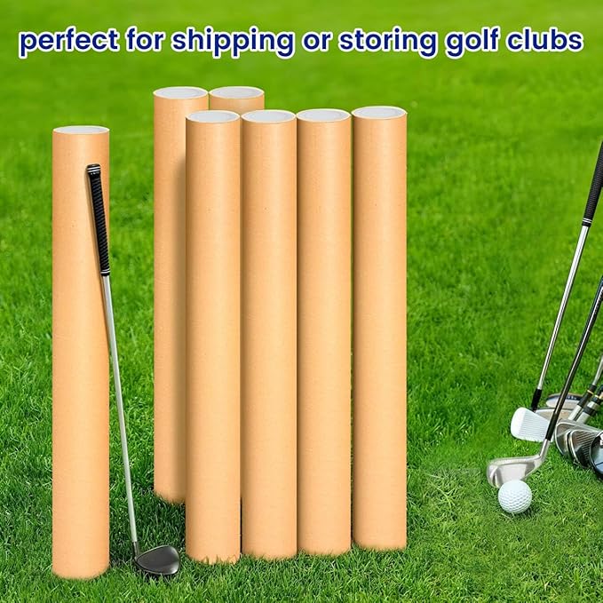 SEEYAURO 4 Pack Poster Mailing Tubes with Caps, Heavy Duty Cardboard Poster Tube, Shipping Tube for Prints, Documents, Crafts & Golf Clubs (4in*48in, 3in*48in)