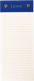 Graphique Post-Bound List Pad Luxe Collection, Perforated Sheets To-Do Notepad, Hardcover Binding, Gold Foil Embossing, 100 Pages, 4” x 9.75”, Colbalt Blue