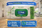 Shopping Ala Cart DeepFresh All-Purpose Surface Cleaning Wipes — 24-Pack Case (2,400 Total Wipes) — Bamboo Fiber, Durable & Lint-Free, Bleach-Free, Pop-Top Lid, Vegan