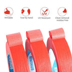 KIWIHUB Red Painters Tape,1” x 60 Yds x 5 Rolls (300 Yards Total) - Medium Adhesive Masking Tape for Painting,Labeling,DIY Crafting,Decoration and School Works
