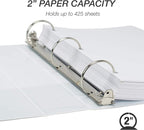 Samsill Durable 2 Inch Binder, Made in the USA, Round Ring Customizable Clear View Binder, White, 4 Pack (MP48467)