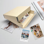 Lineco Museum Archival Storage Box, 11.75x15.25x3 in. Drop Front Design. Acid-Free with Metal Edge. Organize Photos, Pictures, Prints, Documents, Crafts, DIY. Tan, 1 Pack