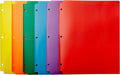 Amazon Basics Plastic 3 Hole Punch Folders with 2 Pockets, 8.5 x 11 inches, Pack of 6, Assorted Color