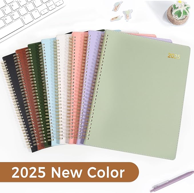 SUNEE 2026 Planner, Weekly and Monthly Calendar Planner 9"x11.2"- 12 Month (January 2026 - December 2026), Vegan Leather Cover, Pocket, Bookmark, Notes, Monthly Tab, Brown