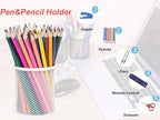 SNOW COOLER Pen Holder Mesh Pencil Holder Metal Pen Holder Cup Pencil Cup Holder for Desk Office Pen Organizer White, 4 Pack