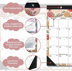 Desk Calendar 2026, With 2 sticker, 18 Month Calendar Running to June 2027-17" x 12" Desktop/Wall Monthly Calendar for Homes, School/Office(Watercolor flowers)
