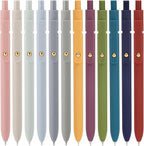 Ddaowanx Gel Pens, 12 Pcs 0.5mm Quick Dry Black Ink Pens Fine Point Smooth Writing Pens, Cute Office School Supplies Gifts for Women (12 Pcs Vintage+Morandi-Black Ink)