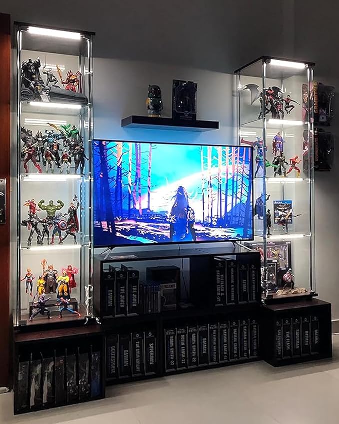 LED Display Lights, (4) Strip Light Bars for Display Case Shelf Showcase Bookshelf Kitchen Workbench, Plug-in Under Cabinet Lighting - (6000K, Cool White)