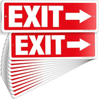 iSYFIX Exit Signs 12 Pack 12x4 Inch with Directional Right Arrows - Rust Free Aluminum, Laminated for UV, Weather, Scratch Resistance - Ideal for Offices, Schools, Theaters, Restaurants