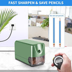 AFMAT Heavy Duty Electric Pencil Sharpener, Auto Stop Classroom Pencil Sharpeners for 6-11mm No.2/Colored Pencils, Standard/Large Pencils, Fast Sharpen in 3s, Sharp Point, Teachers Must Haves PSX3