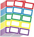 L LIKED 200 Stickers - 3.5" x 2.25" Colors Plain Name Tags Stickers with Perforated Line for School Office Home (Blank - 200 Labels)