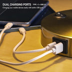 O'Bright Astrum - LED Desk Lamp with Dual USB Charging Ports, 100% Metal, 270 Degree Swivel Arms, Soft White Light (3000K), Bedside & Home Office Table Lamp, ETL Listed, Antique Brass Finish