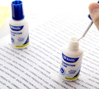 BAZIC Products Correction Fluid (0.7 oz / 20 ml), Soft Bristle Brush Applicator, Instant Corrections Pen White Out Wipe Out Liquid (2/Pack), 24-Packs