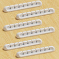 Apromisith USB Cable Organizer Clips Cord Holder,6 Packs (7-Slots) White Self Adhesive Desk Cord Cable Management