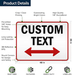 Custom Arrow,Custom Directional Sign, Two Way Arrow,36x48 Inches, Reflective, Rust Free DiBound, Fade Resistant, Made in USA by My Sign Center