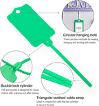 100pcs Blank Plastic Tags for Labeling Reusable Hanging Tags Ties Key Tag Storage Labels Waterproof Plastic Mark Label Writable Hang Sign with One Marker Pen (Green)