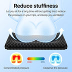 Gel Seat Cushion, Cooling Thick Big Breathable Honeycomb Design Absorbs Pressure Points Seat Cushion with Non-Slip Cover for Office Chair Home Cars Wheelchair