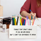 QZQE Funny Office Pen Pencil Holder Organizer for Desk, Humorous Gifts for Women Men, Funny But I Can't Be Bothered to Move Wooden Box Signs Decorations for Home Office Desk Tabletop